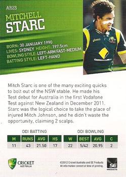 2012-13 SEP T20 Big Bash League - ODI Representatives #AR23 Mitchell Starc Back