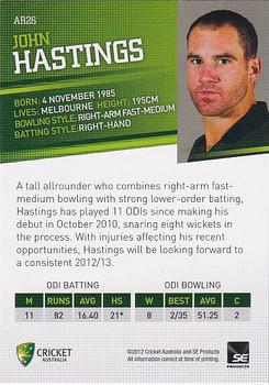 2012-13 SEP T20 Big Bash League - ODI Representatives #AR26 John Hastings Back