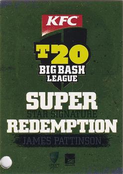 2012-13 SEP T20 Big Bash League - Superstar Signature Redemption #SSS1R James Pattinson Front