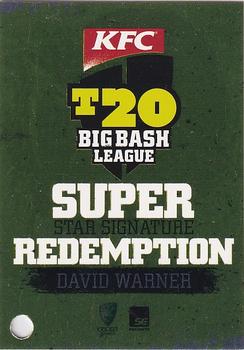 2012-13 SEP T20 Big Bash League - Superstar Signature Redemption #SSS3R David Warner Front