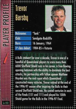 1997-98 Queensland Bulls Cricket #1 Trevor Barsby Back