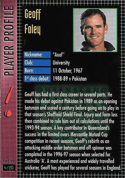 1997-98 Queensland Bulls Cricket #4 Geoff Foley Back