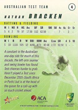 2008-09 Select Cricket Australia #4 Nathan Bracken Back