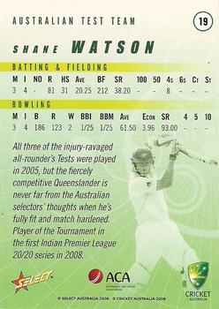 2008-09 Select Cricket Australia #19 Shane Watson Back