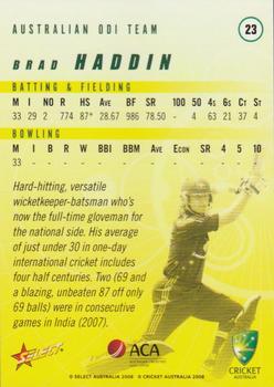 2008-09 Select Cricket Australia #23 Brad Haddin Back