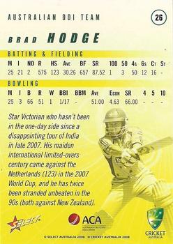 2008-09 Select Cricket Australia #26 Brad Hodge Back