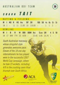 2008-09 Select Cricket Australia #38 Shaun Tait Back