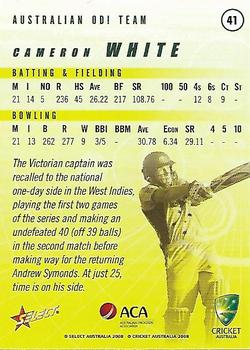 2008-09 Select Cricket Australia #41 Cameron White Back