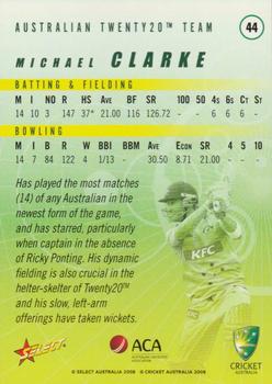 2008-09 Select Cricket Australia #44 Michael Clarke Back