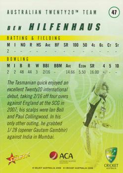 2008-09 Select Cricket Australia #47 Ben Hilfenhaus Back