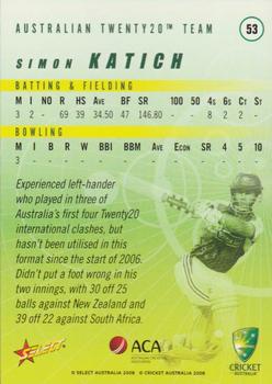 2008-09 Select Cricket Australia #53 Simon Katich Back