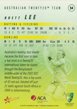 2008-09 Select Cricket Australia #54 Brett Lee Back