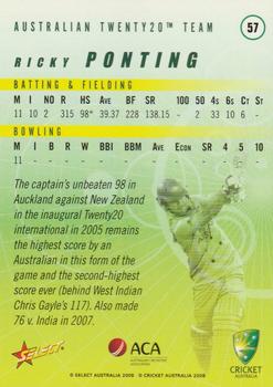 2008-09 Select Cricket Australia #57 Ricky Ponting Back