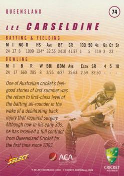 2008-09 Select Cricket Australia #74 Lee Carseldine Back
