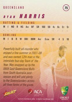 2008-09 Select Cricket Australia #75 Ryan Harris Back