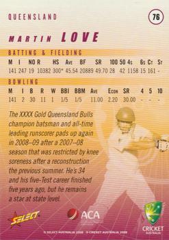2008-09 Select Cricket Australia #76 Martin Love Back