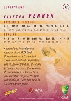2008-09 Select Cricket Australia #77 Clinton Perren Back