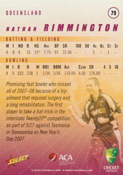 2008-09 Select Cricket Australia #79 Nathan Rimmington Back