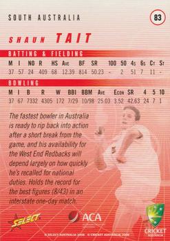 2008-09 Select Cricket Australia #83 Shaun Tait Back
