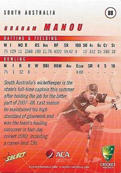 2008-09 Select Cricket Australia #88 Graham Manou Back