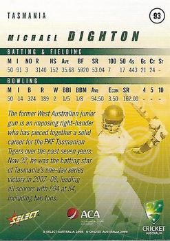 2008-09 Select Cricket Australia #93 Michael Dighton Back