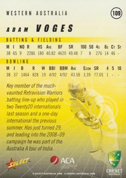 2008-09 Select Cricket Australia #109 Adam Voges Back