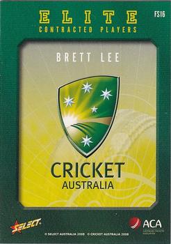 2008-09 Select Cricket Australia - Cricket Australia Elite Contracted Players #FS16 Brett Lee Back