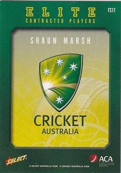 2008-09 Select Cricket Australia - Cricket Australia Elite Contracted Players #FS17 Shaun Marsh Back