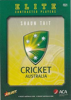 2008-09 Select Cricket Australia - Cricket Australia Elite Contracted Players #FS21 Shaun Tait Back