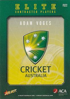 2008-09 Select Cricket Australia - Cricket Australia Elite Contracted Players #FS22 Adam Voges Back