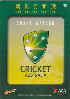 2008-09 Select Cricket Australia - Cricket Australia Elite Contracted Players #FS23 Shane Watson Back