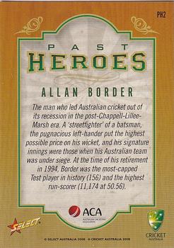 2008-09 Select Cricket Australia - Past Heroes #PH2 Allan Border Back