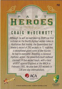 2008-09 Select Cricket Australia - Past Heroes #PH8 Craig McDermott Back