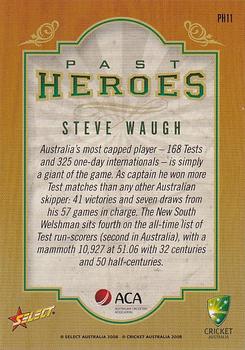 2008-09 Select Cricket Australia - Past Heroes #PH11 Steve Waugh Back