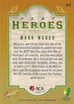 2008-09 Select Cricket Australia - Past Heroes #PH13 Mark Waugh Back
