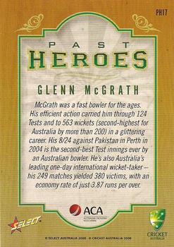 2008-09 Select Cricket Australia - Past Heroes #PH17 Glenn McGrath Back