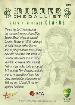 2008-09 Select Cricket Australia - Allan Border Medallist Sketch #BMS6 Michael Clarke Back