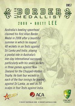 2008-09 Select Cricket Australia - Allan Border Medallist Sketch #BMS7 Brett Lee Back