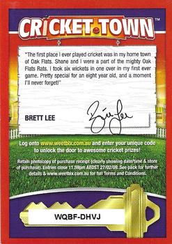 2008 Weet-Bix Cricket Town #NNO Brett Lee Back