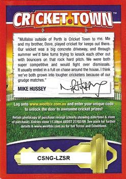 2008 Weet-Bix Cricket Town #NNO Mike Hussey Back