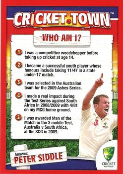 2009 Weet-Bix Cricket Town #NNO Peter Siddle Front
