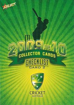 2009-10 Select #2 Checklist Front