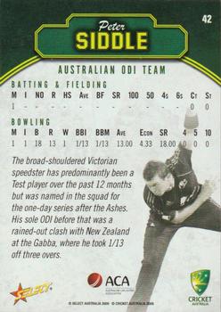2009-10 Select #42 Peter Siddle Back