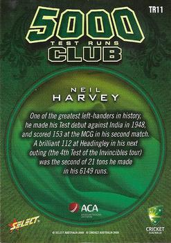2009-10 Select - 5000 Test Runs Club #TR11 Neil Harvey Back