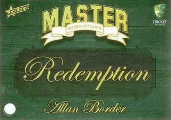 2009-10 Select - Masters Signature Redemption #MSR1 Allan Border Front