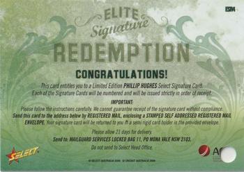 2009-10 Select - Elite Signature Redemption #ESR4 Phillip Hughes Back