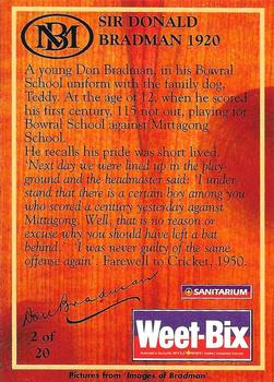 1996 Weet-Bix The Bradman Collection #2 Sir Donald Bradman Back
