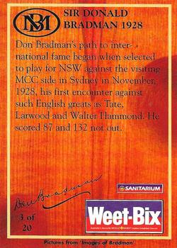 1996 Weet-Bix The Bradman Collection #3 Sir Donald Bradman Back
