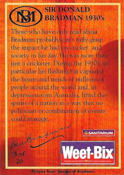 1996 Weet-Bix The Bradman Collection #5 Sir Donald Bradman Back