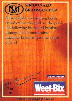1996 Weet-Bix The Bradman Collection #7 Sir Donald Bradman Back